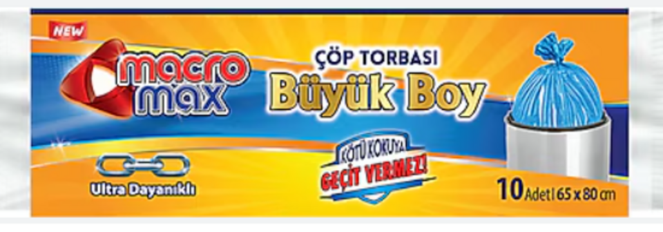 MACROMAX ÇÖP TORBASI BÜYÜK BOY 10'LU